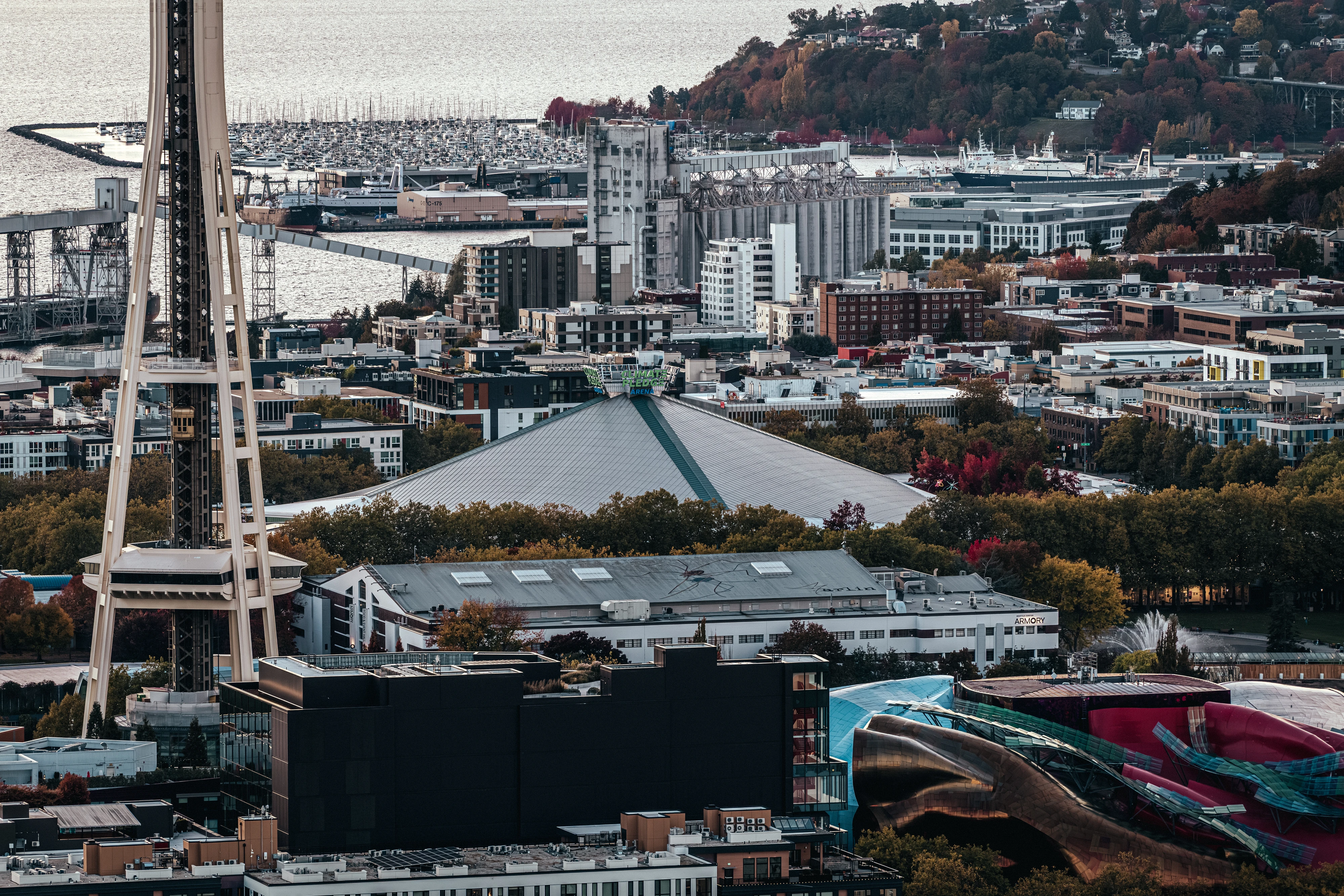 Climate Pledge Arena, Aerial